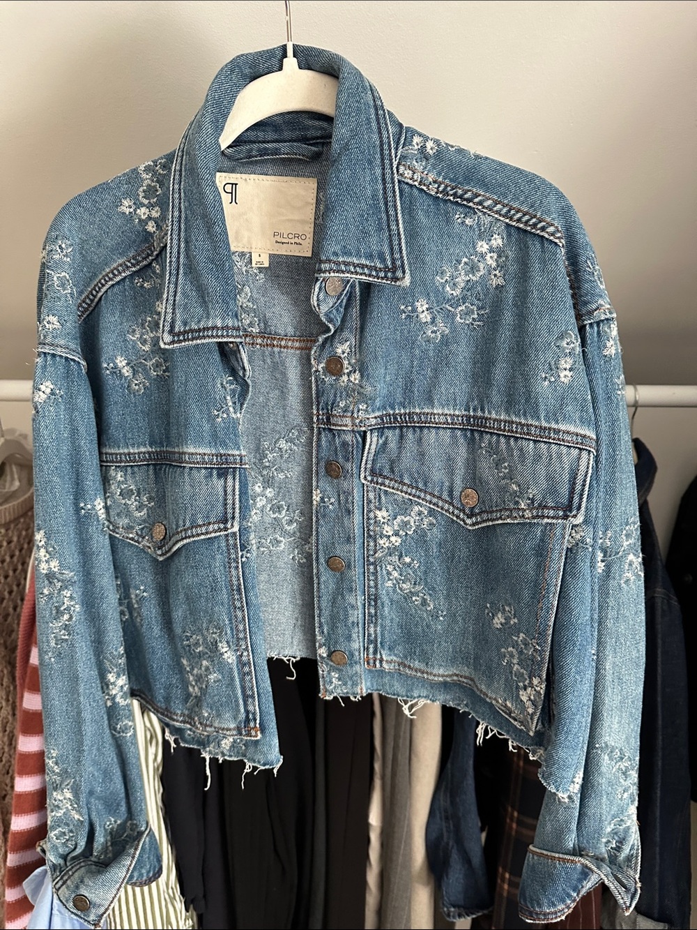 Pilcro Embroidered Jean Jacket